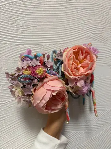 꽃 모티브 일본 의류 머리 장식