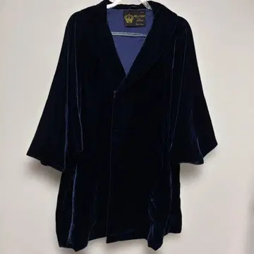 PELTZER 네이비 벨벳 로브 일본 의류 코트 겉옷