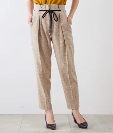 트위드 코드 테이퍼드 팬츠