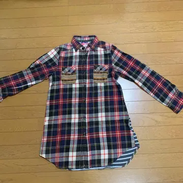 장 나소 체크 무늬 긴팔 셔츠