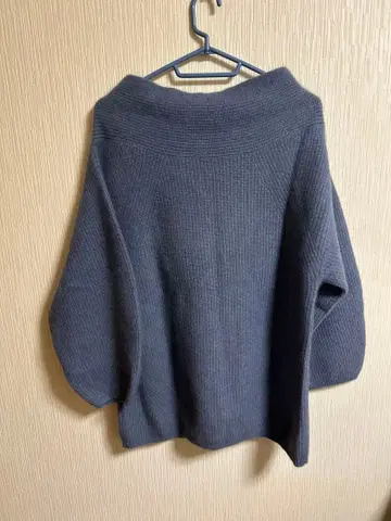 FRAY I.D 라쿤 믹스 오프숄더 니트 미니 원피스