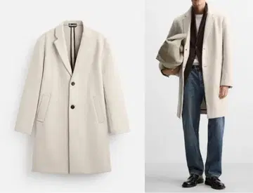 ZARA 라이트 베이지 울 코트