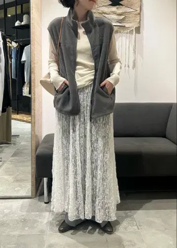 이번 시즌 미사용 새상품 FRAMeWORK 레이스 개더 스커트