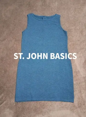 세인트 존 베이직 슬리브리스 니트 미니 원피스 그레이