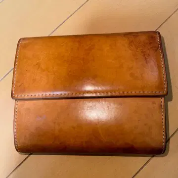 무인양품 천연 가죽 이단 접이식 지갑