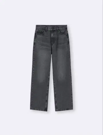 L 사이즈 하이라이즈 스트레이트 청바지 표준 그레이