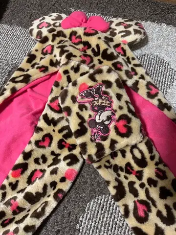 디즈니 레오파드 무늬 머플러 캡 미니