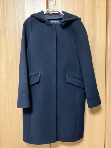 GREEN LABEL RELAXING 후드 부착 코트 네이비