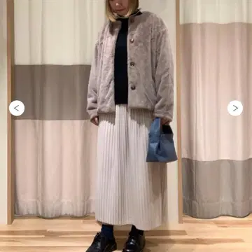 Samansa Mos2 blue 퍼 자켓 그레이 미사용 새상품