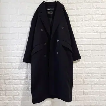 ZARA 마테코 더블 브레스트 체스터 코트 블랙 빅 사이즈 S 롱 코트