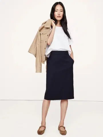 [컨디션 최상] 바나나리퍼블릭 수트 타이트 스커트 5호 네이비