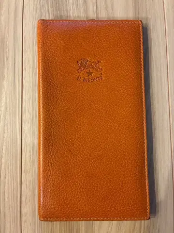 IL BISONTE 접이식 지갑 오렌지 가죽