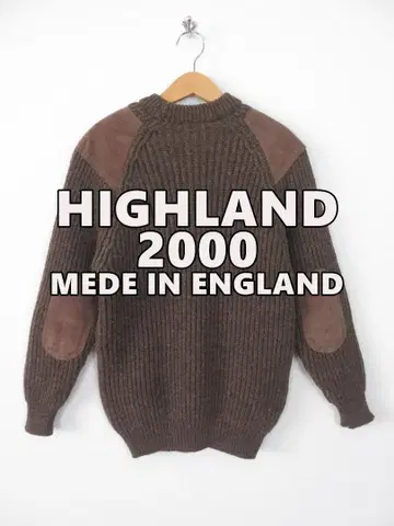 하이랜드 2000 잉글랜드제 명령어 스웨터 M 가죽 엘보 패치
