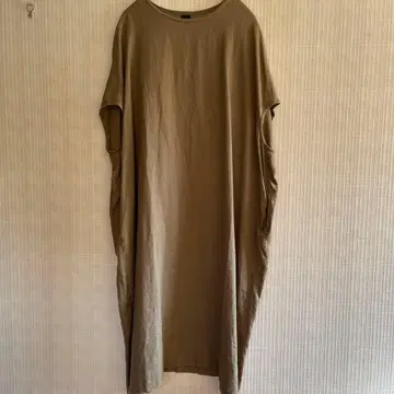 TRAVAILMANUEL 브라운 오버 사이즈 반팔 원피스