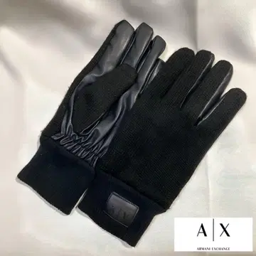 A|X 아르마니 익스체인지 에코 가죽 x 니트 그로브 블랙 여성