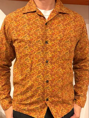 드레스 히피 페이즐리 긴팔 셔츠 오렌지 dress hippy