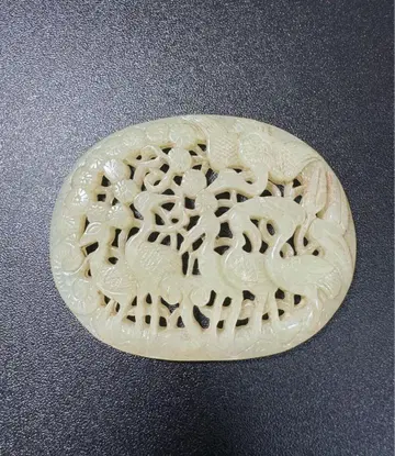 학의 춤 청나라 시대 화전옥 중국 전래 장식물 세밀 조각 초슬림 공예품