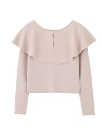 릴리안 캐럿 케이프 칼라 니트 핑크 베이지