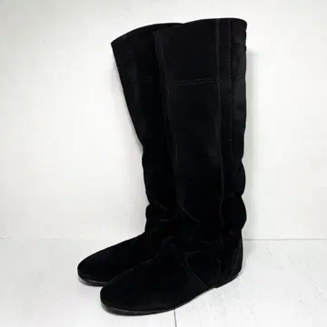 스테디셀러 파비오 루스코니 37 블랙 스웨이드 롱 부츠
