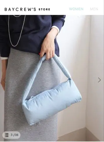 택 포함 새상품 IENA 스카이블루 쿠션 핸드백