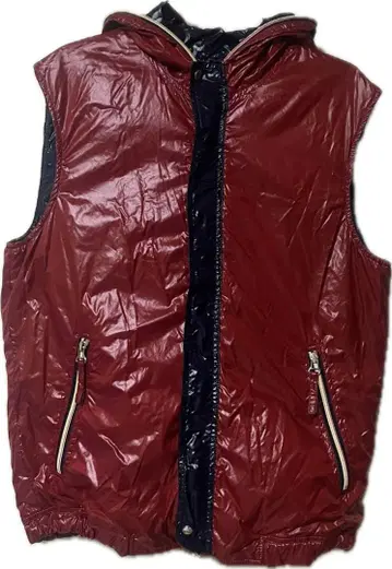 DUVETICA 후드 부착 빨간색 베스트