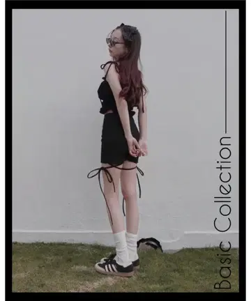 fiction tokyo 리본 숏팬츠 블랙