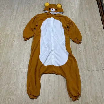 공식 리락쿠마 플리스 인형옷 파자마 성인 프리 사이즈 분장