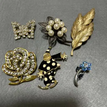 가재 정리 브로치 세트 빈티지풍 6점