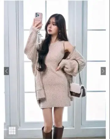 GRL 니트 가디건 x 원피스 셋업[ru1315]