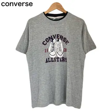 컨버스 T셔츠 프린트 올스타 그레이 스니커즈 둥근넥 반팔 M