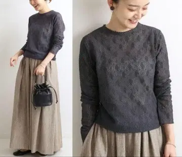 이에나 스트레치 레이스 풀오버