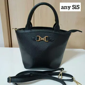 any SiS [ 새상품급 ] 블랙 합성 피혁 토트백