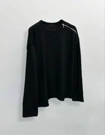 지퍼 달린 블랙 니트