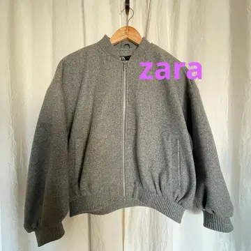 zara 그레이 울 느낌 집업 점퍼