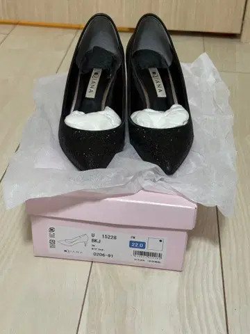 DIANA 글리터 펌프스 하이힐 / 블랙 22cm 박스 있음
