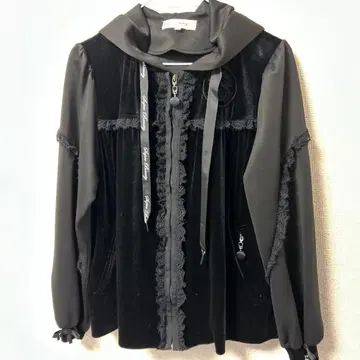 슈퍼 뷰티 후드 부착 블랙 후드티