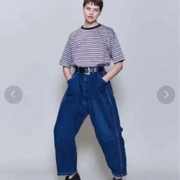 6 ROKU COTTON MULTI BORDER BIG TEE