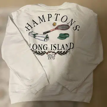 ZARA 화이트 테니스 그래픽 맨투맨 M