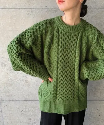 select MOCA by son 빈티지 스타일 케이블 니트