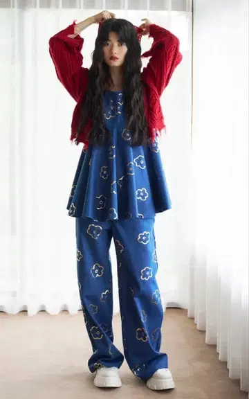 POPPY 골드 플라워 데님 setup