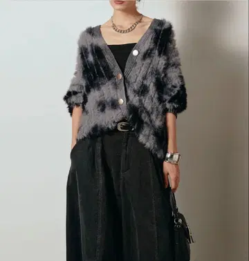 타이다이 샤기 니트 가디건