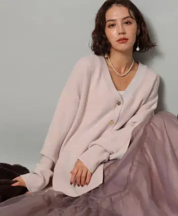 아르페쥬 스토리 오리지널 아쿠아 V 가디건 핑크