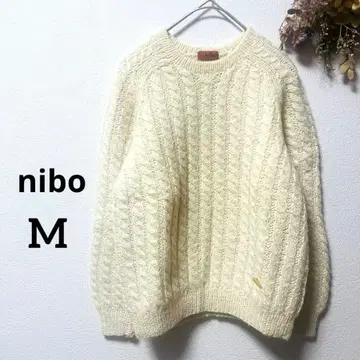 nibo 아이보리 케이블 짜임 니트 스웨터 상의 모 100%