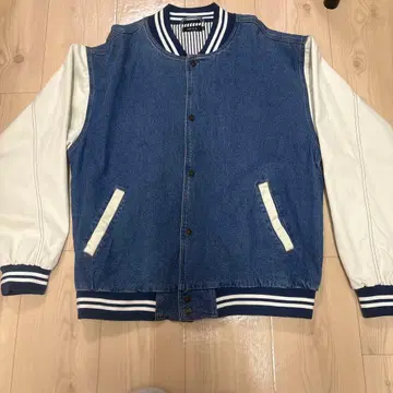 데님 바시티 자켓