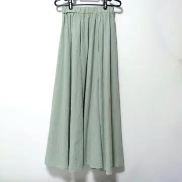 구제 의류 연한 녹색 드레이프 롱 스커트
