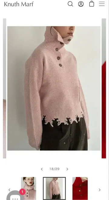 knuthmarf buttoned high-neck knit