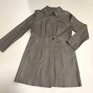 가격 인하 미사용 새상품 양가죽 카라 부착 안감 없는 롱 코트