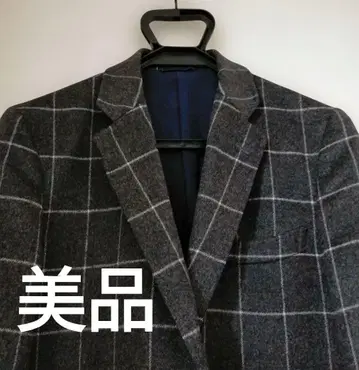 새상품급 캐시미어 혼방 울 체스터 코트 그레이 체크