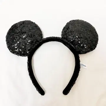 디즈니 스팽글 머리띠 블랙 미키