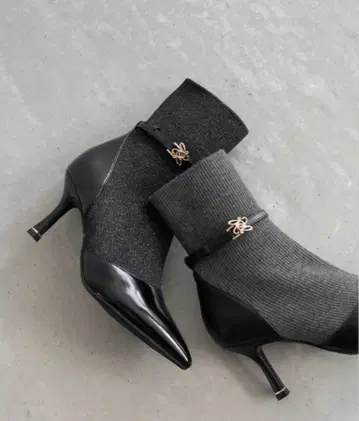 RANDA 골드 파츠 니트 도킹 부츠